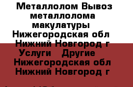 Металлолом Вывоз металлолома, макулатуры - Нижегородская обл., Нижний Новгород г. Услуги » Другие   . Нижегородская обл.,Нижний Новгород г.
